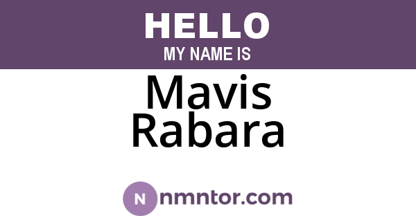 Mavis Rabara