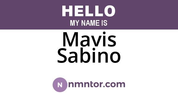 Mavis Sabino