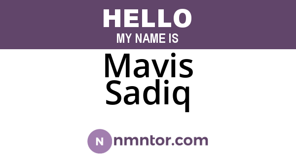 Mavis Sadiq