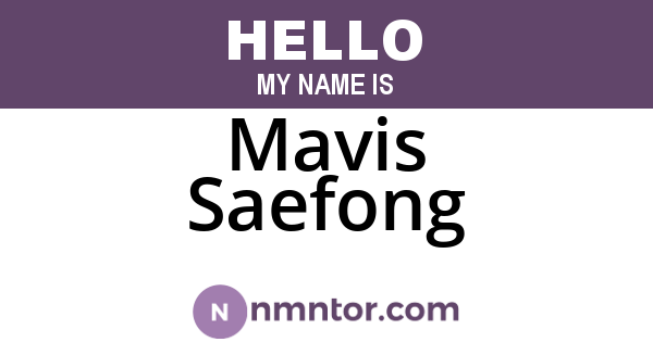 Mavis Saefong