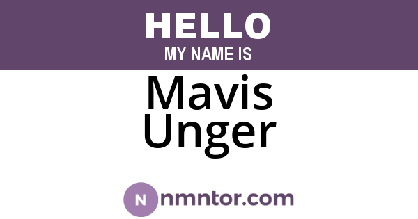 Mavis Unger