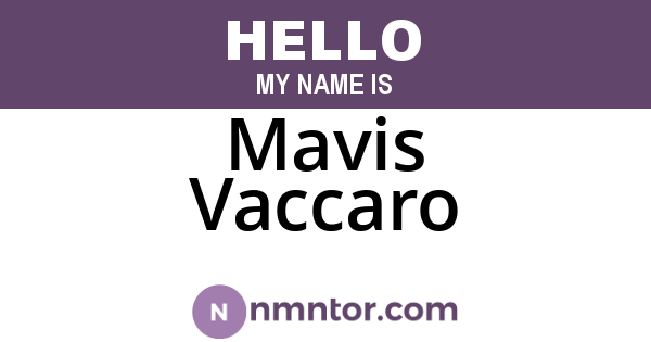 Mavis Vaccaro