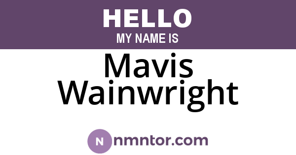 Mavis Wainwright