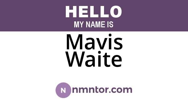 Mavis Waite
