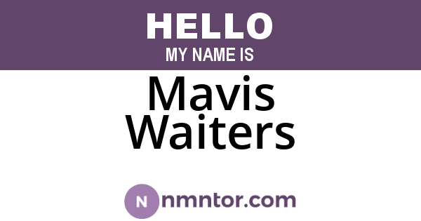 Mavis Waiters