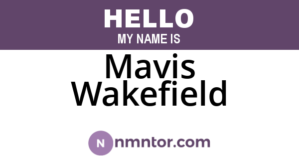 Mavis Wakefield