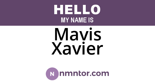 Mavis Xavier