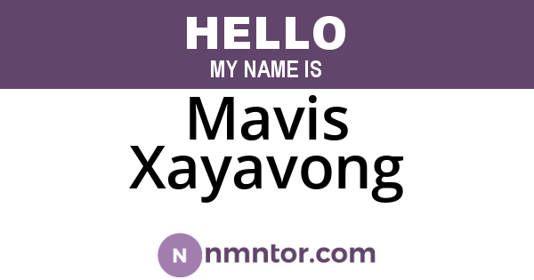 Mavis Xayavong