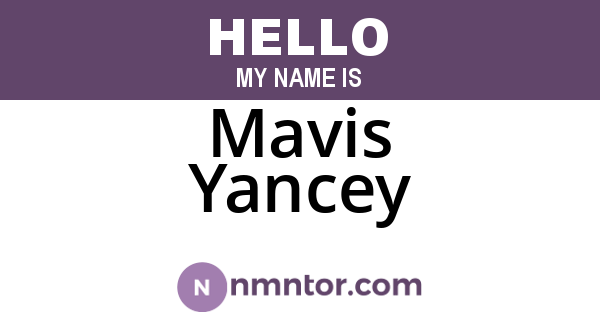 Mavis Yancey