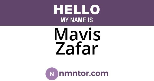 Mavis Zafar