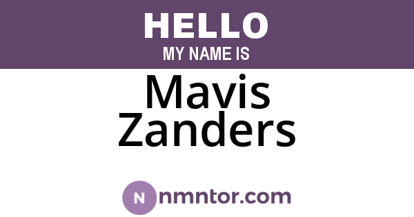 Mavis Zanders