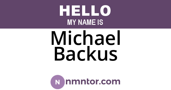 Michael Backus