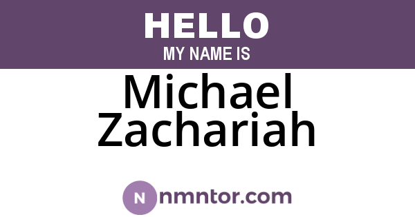 Michael Zachariah