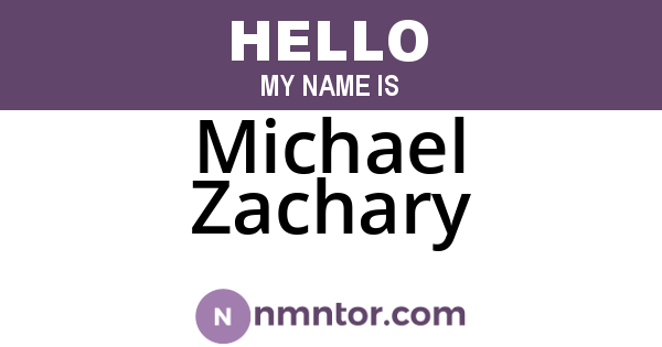 Michael Zachary