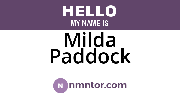 Milda Paddock