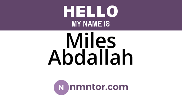 Miles Abdallah