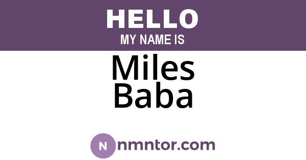 Miles Baba
