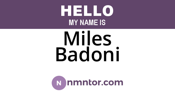 Miles Badoni