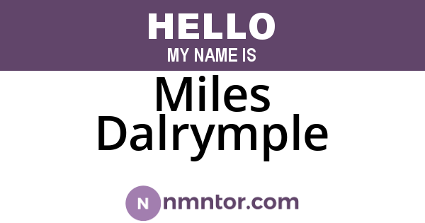 Miles Dalrymple
