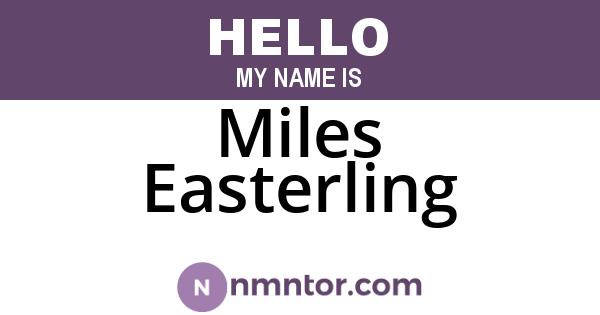 Miles Easterling