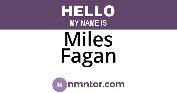 Miles Fagan