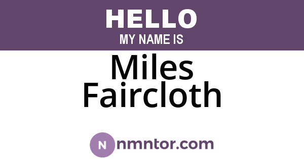 Miles Faircloth
