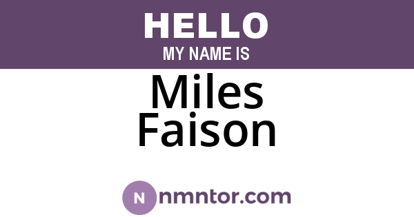 Miles Faison