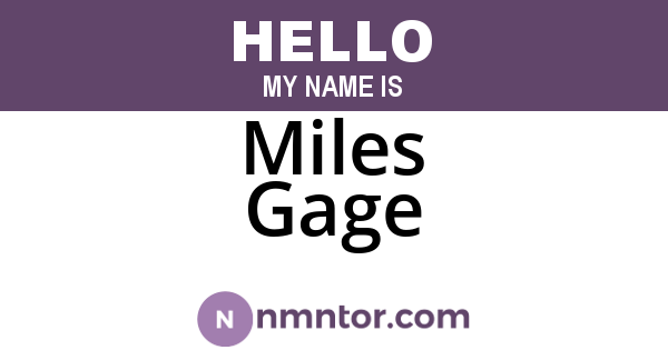Miles Gage