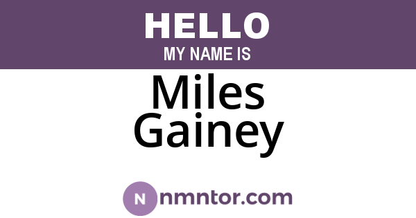 Miles Gainey