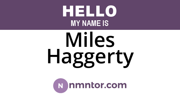 Miles Haggerty