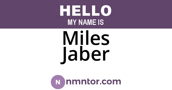 Miles Jaber