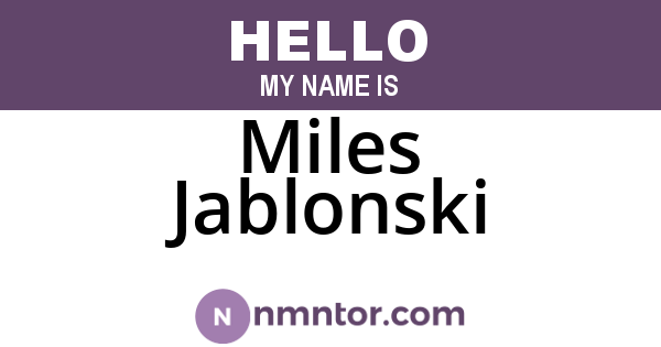 Miles Jablonski
