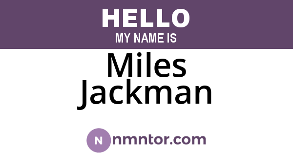 Miles Jackman