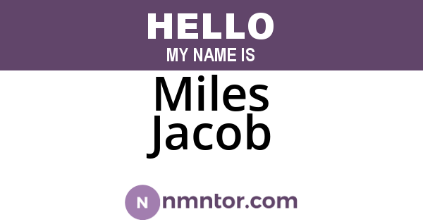 Miles Jacob