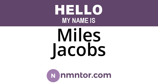 Miles Jacobs
