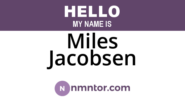 Miles Jacobsen