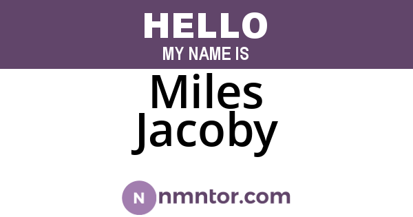 Miles Jacoby