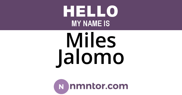 Miles Jalomo