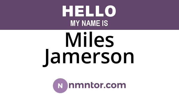 Miles Jamerson