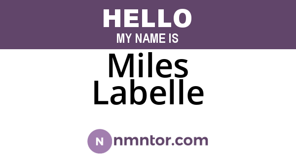 Miles Labelle
