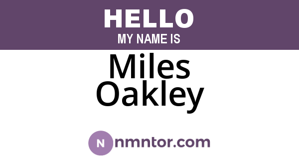 Miles Oakley