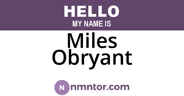 Miles Obryant