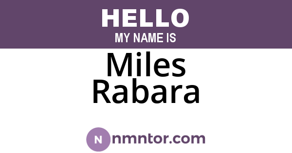 Miles Rabara