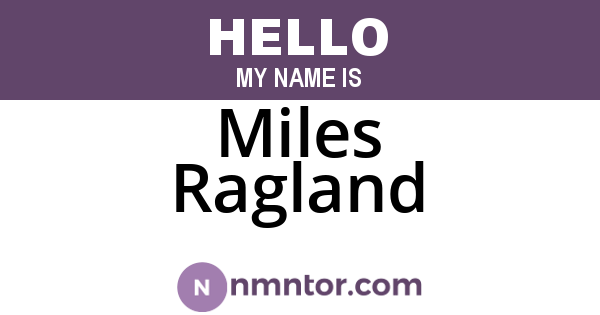 Miles Ragland
