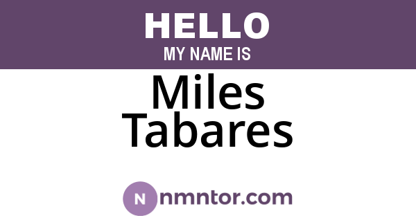 Miles Tabares