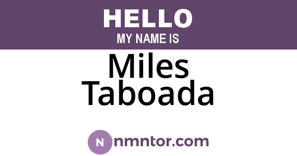 Miles Taboada