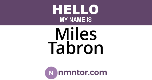 Miles Tabron