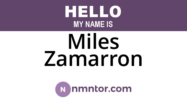Miles Zamarron