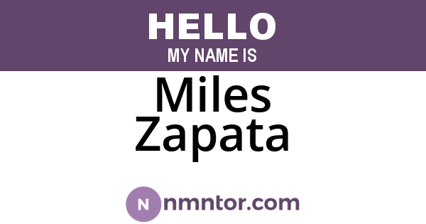 Miles Zapata
