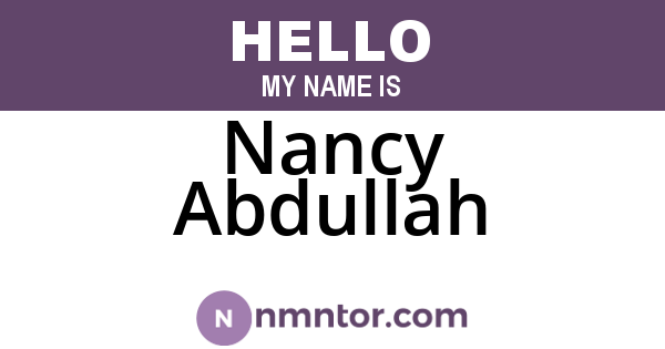 Nancy Abdullah